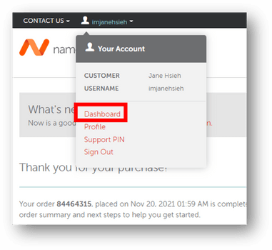 進入 NameCheap 後台